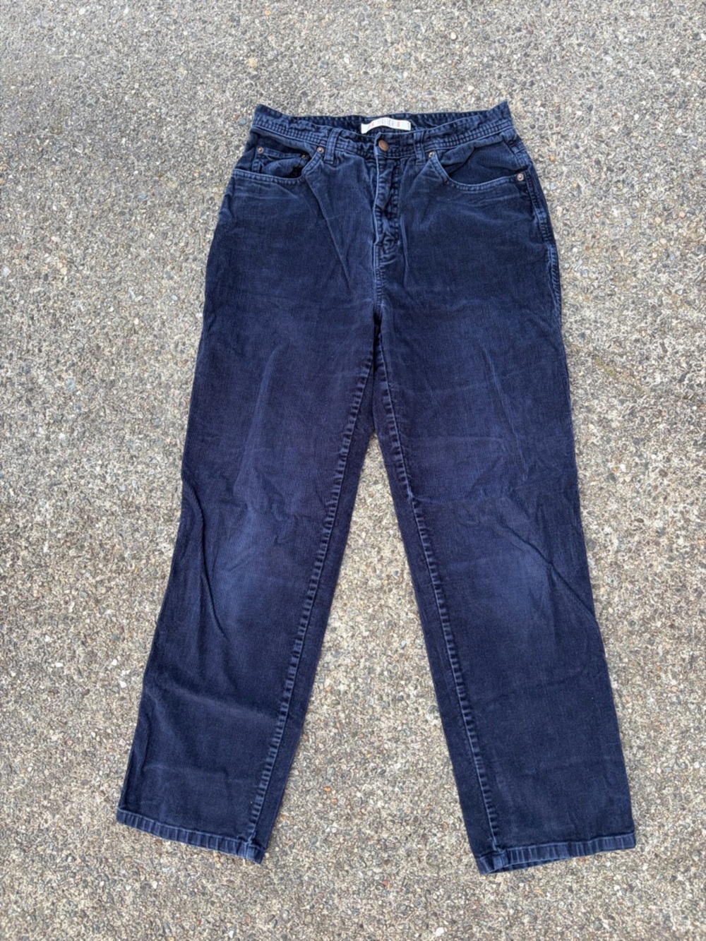Vintage Bill Blass Women Pant 6 Classic Fit Stretch Corduroy Blue 90s Loose